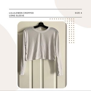 Lululemon White Cropped Long Sleeve